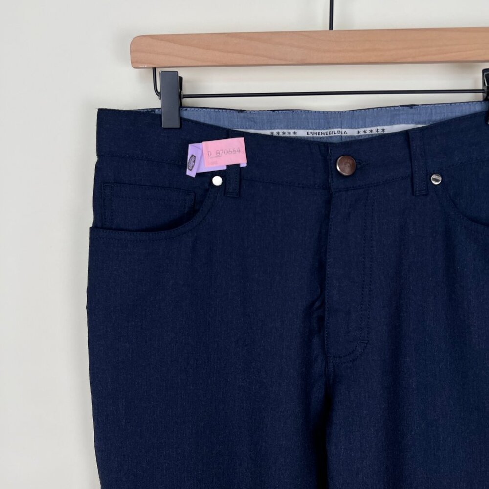 Ermenegildo Zegna 100% Wool Trousers Straight Leg Pants Designer Preppy Luxury - Picture 3 of 16
